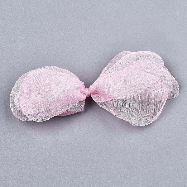 

PandaHall Bowknot Organza Ornament Accessories, For DIY Jewelry Making Craft, Pink, 85~92x37~50mm Organza Bowknot Pink