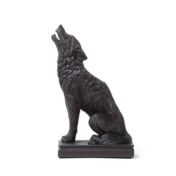 PandaHall Resin Candle Holder, for Desktop Decor, Wolf, Coconut Brown, 11x6.5x18cm Resin Wolf
