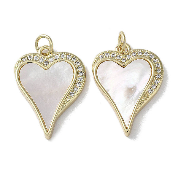 

PandaHall Brass Micro Pave Cubic Zirconia Pendants, with Shell, Heart, Real 18K Gold Plated, 22.5x16x2.5mm, Hole: 3mm Brass+Cubic..., Clear