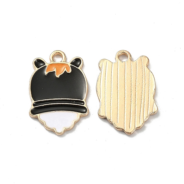 

PandaHall Halloween Light Gold Tone Alloy Enamel Pendants, Ghost Charm, Black, 23x15x1.5mm, Hole: 2mm Alloy+Enamel Ghost Black