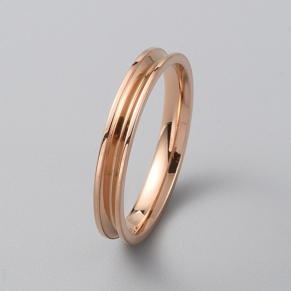 

PandaHall Titanium Steel Grooved Finger Ring Settings, Ring Core Blank, for Inlay Ring Jewelry Making, Rose Gold, US Size 14 1/4(23.2mm)...