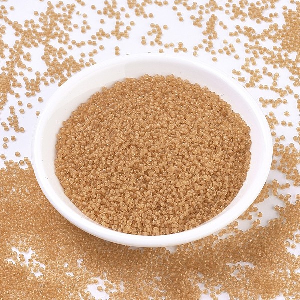 

PandaHall MIYUKI Round Rocailles Beads, Japanese Seed Beads, 11/0, (RR1937) Semi-Frosted Apricot Lined Light Topaz, 2x1.3mm, Hole: 0.8mm..., Brown