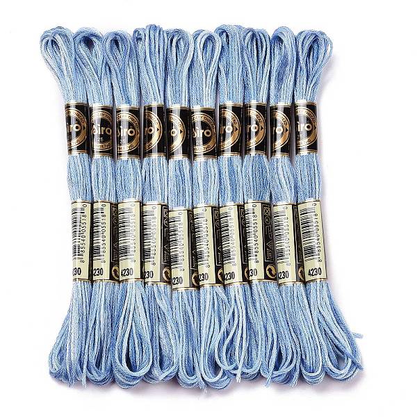 

PandaHall 10 Skeins 6-Ply Polyester Embroidery Floss, Cross Stitch Threads, Segment Dyed, Cornflower Blue, 0.5mm, about 8.75 Yards(8m)/skein...
