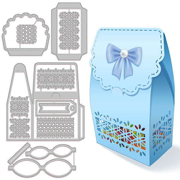 

PandaHall GLOBLELAND 4Pcs 3D Candy Box Frame Cutting Dies Metal Birthday Gift Box Frame Die Cuts Embossing Stencils Template for Paper Card...