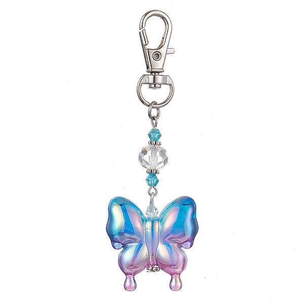 

PandaHall Acrylic Butterfly Pendants Decorations, with Alloy Swivel Lobster Claw Clasps, Platinum, Royal Blue, 90mm Acrylic Butterfly
