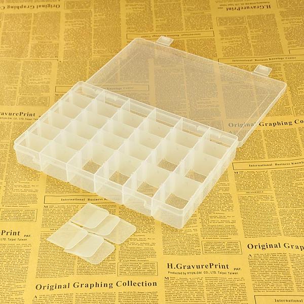 

PandaHall Plastic Bead Storage Containers, Adjustable Dividers Box, White, 270x175x42mm Plastic Rectangle White