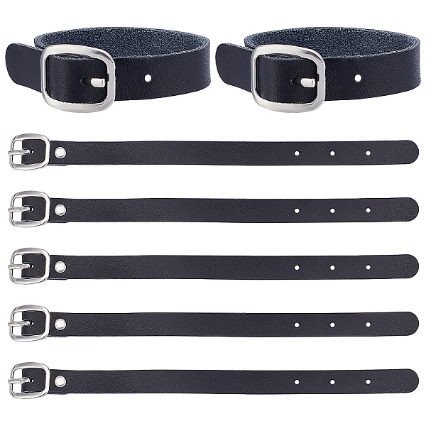 

PandaHall GORGECRAFT 10Pcs 8x1/2 Inch Black Leather Luggage Labels Strap Cowhide Luggage Tags Replacement Belts with Buckle Watch Band Strap...