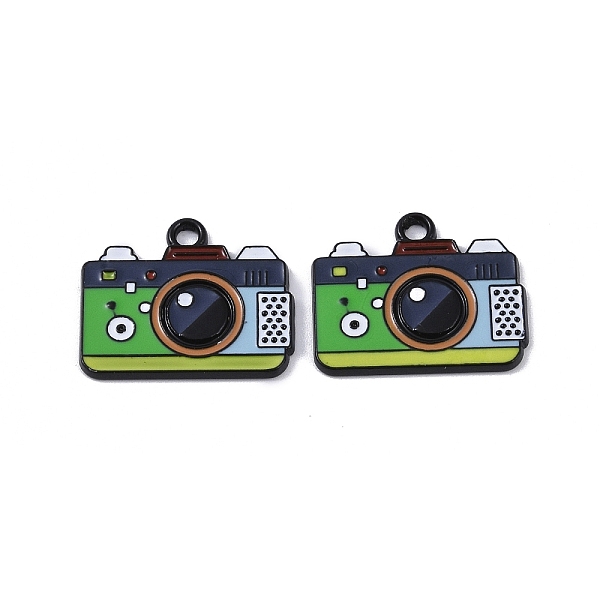 

PandaHall Alloy Enamel Pendants, Cadmium Free & Lead Free, Camera Charm, Dark Sea Green, 17x20.5x1.5mm, Hole: 2mm Alloy+Enamel Others