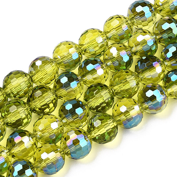 

PandaHall Transparent Electroplate Glass Bead Strands, AB Color Plated, Faceted(96 Facets), Round, Yellow Green, 8mm, Hole: 1.4mm, about...