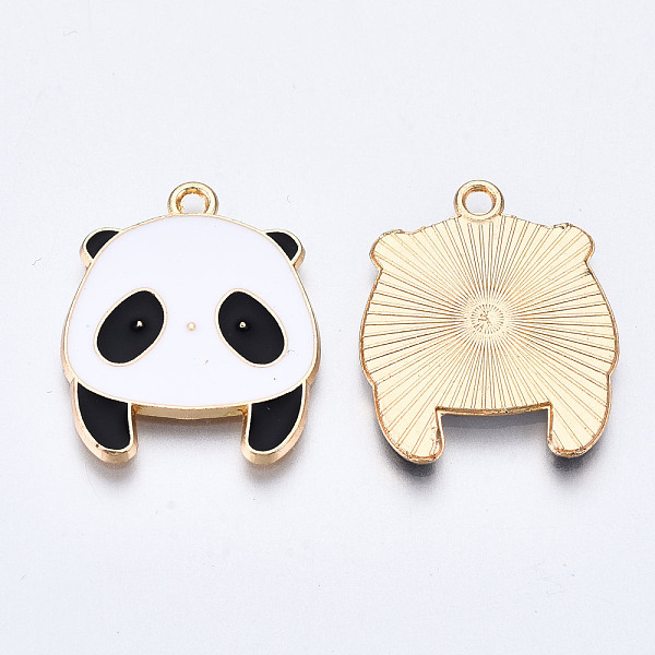 

PandaHall Alloy Enamel Pendants, Cadmium Free & Lead Free, Light Gold, Panda Shape, White & Black, 24x20x1.5mm, Hole: 1.8mm Alloy+Enamel...