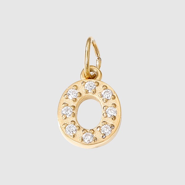 

PandaHall Stainless Steel Cubic Zirconia Pendants with Jump Rings, Real 14K Gold Plated, Long-Lasting Plated, Letter O, 8mm Stainless..., Clear