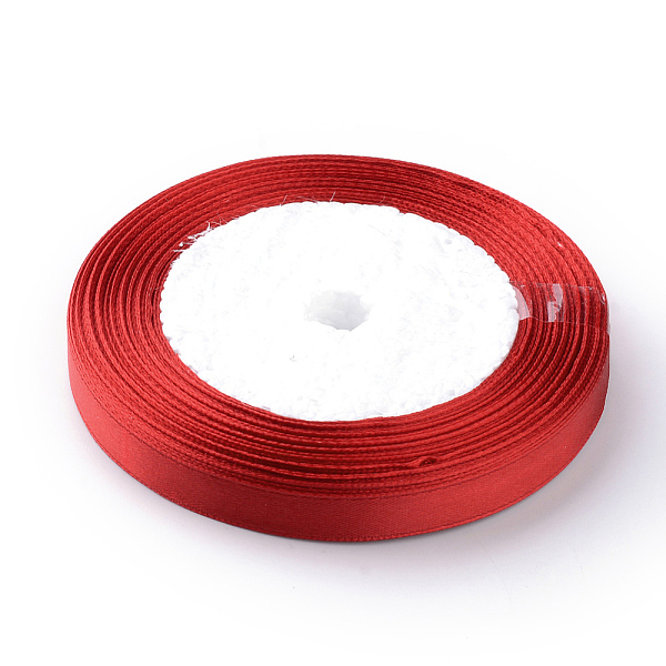 

PandaHall High Dense Single Face Satin Ribbon, Polyester Ribbon, Christmas Ribbon, Red, 1/4 inch(6~7mm), about 25yards/roll, 10rolls/group...