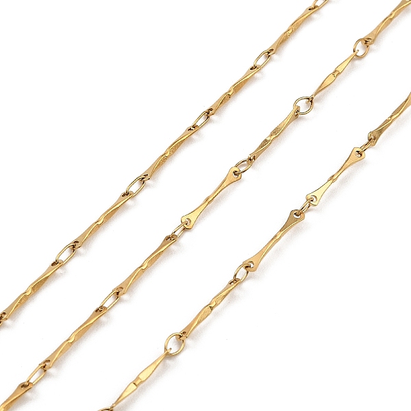

PandaHall Ion Plating(IP) Handmade 304 Stainless Steel Bar Link Chains, Soldered, with Spool, Golden, 13.5x2x1mm, about 32.81 Feet(10m)/Roll...