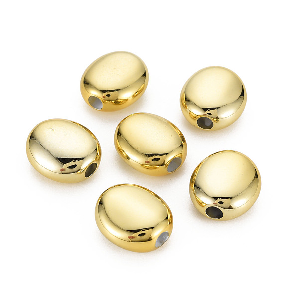 

PandaHall UV Plating Acrylic European Beads, Oval, Gold, 18x16x8mm, Hole: 4mm Acrylic Oval Gold