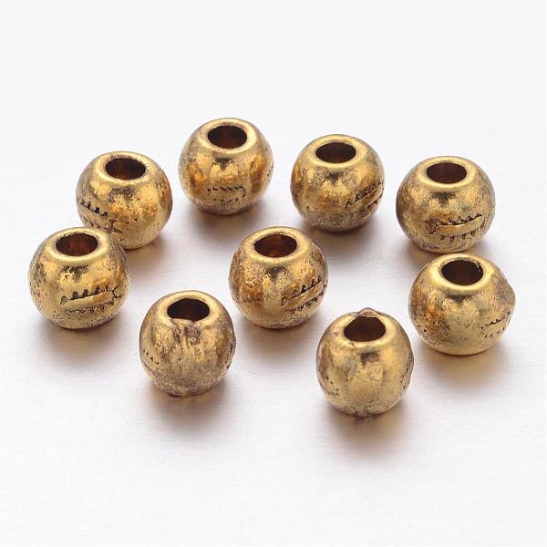 

PandaHall Tibetan Style Alloy Beads, Antique Golden Color, Cadmium Free & Lead Free, Round, Size: about 7mm in diameter, hole: 3mm Alloy...
