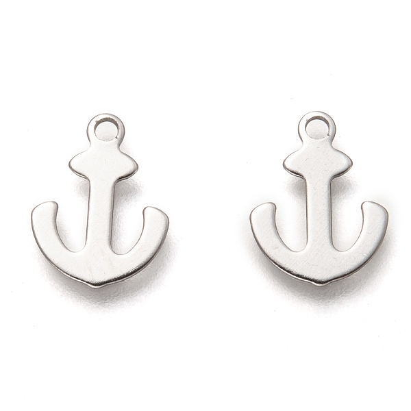 

PandaHall 201 Stainless Steel Charms, Laser Cut, Anchor, Stainless Steel Color, 12x9x0.5mm, Hole: 1.4mm 201 Stainless Steel Anchor & Helm