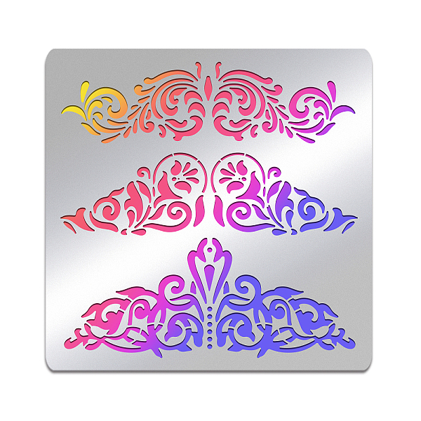 PandaHall BENECREAT Matte Artistic Metal Letters Stencils, A to Z Alphabet & Number & Flower Vine Stencil Template for Painting, Wood...