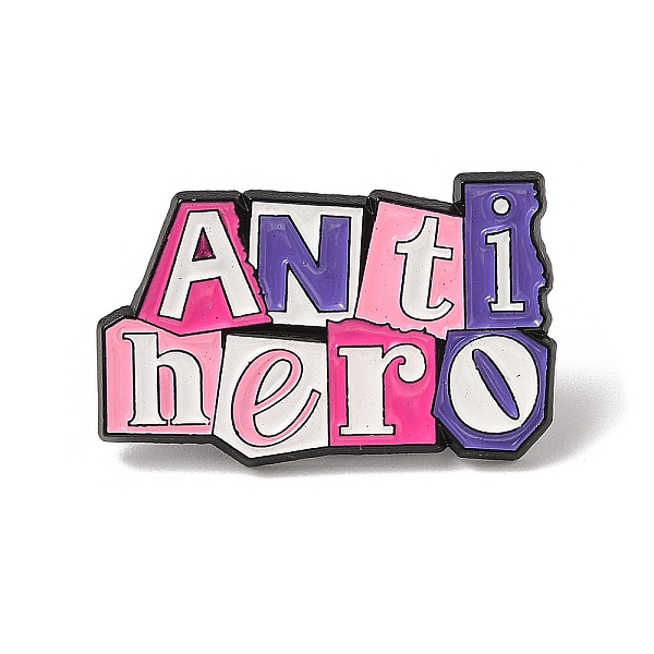 

PandaHall Word Enamel Pins, Black Alloy Brooches for Backpack Clothes, Medium Purple, 20.5x31x1.5mm Alloy+Enamel Word