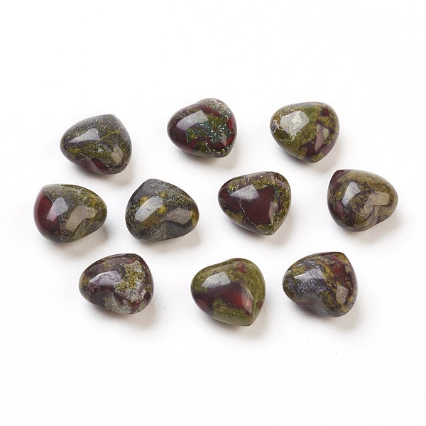 

PandaHall Natural Dragon Blood Stone, Heart Love Stone, Pocket Palm Stone for Reiki Balancing, 14~15.5x14~15.5x10mm Dragon Blood Heart