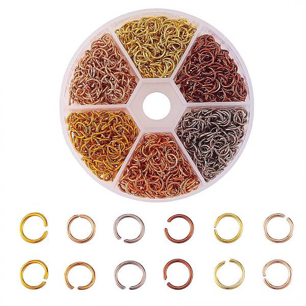 

PandaHall 6 Colors Aluminum Wire Open Jump Rings, Mixed Color, 20 Gauge, 6x0.8mm, Inner Diameter: 4.4mm, about 180pcs/color, 1080pcs/box..., Multicolor