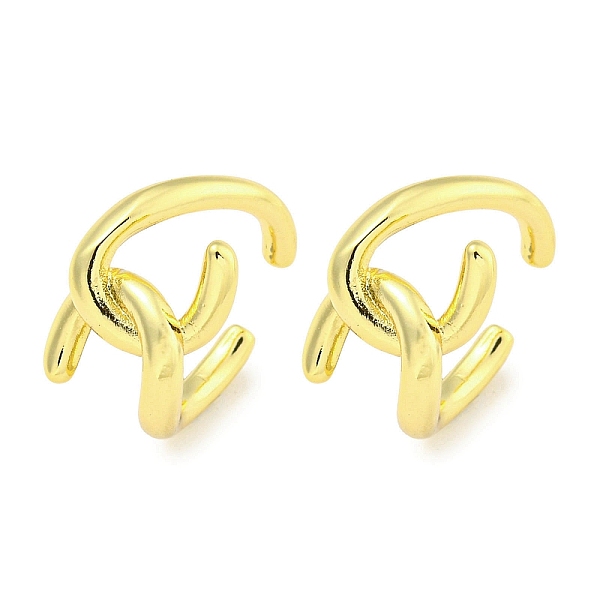 

PandaHall Brass Cuff Earrings, Real 18K Gold Plated, 16.5x10mm Brass