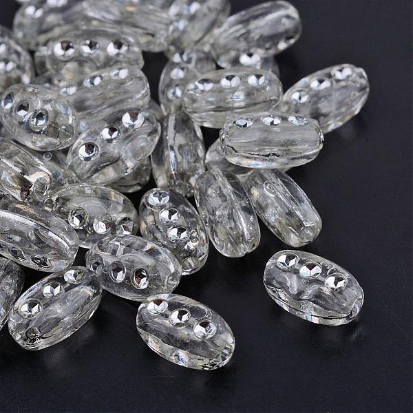 

PandaHall Plating Transparent Acrylic Beads, Silver Metal Enlaced, Oval, Clear, 9.5x6x4.5mm, Hole: 1.5mm, about 3300pcs/500g Acrylic Oval...