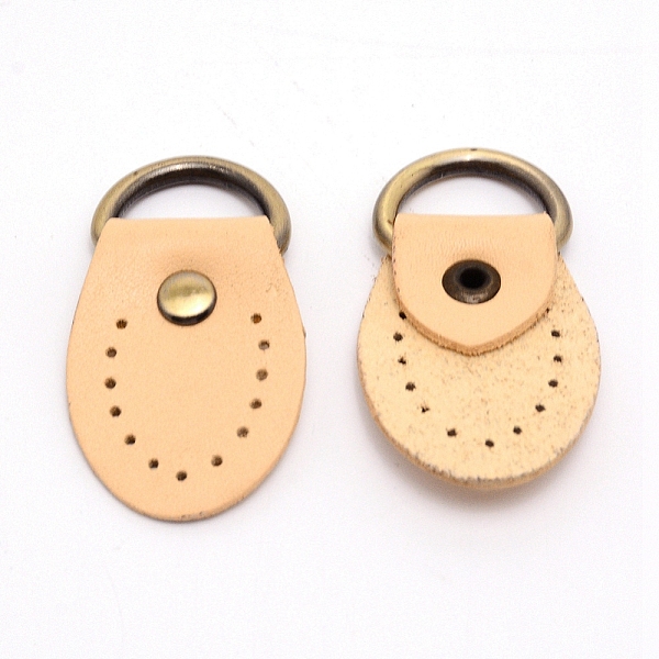 

PandaHall Genuine Leather Bag Accessories, with Antique Bronze Iron D Ring, Bag replacement Accessories, Bisque, 51x31x1mm, Hole: 1.5mm and..., Orange