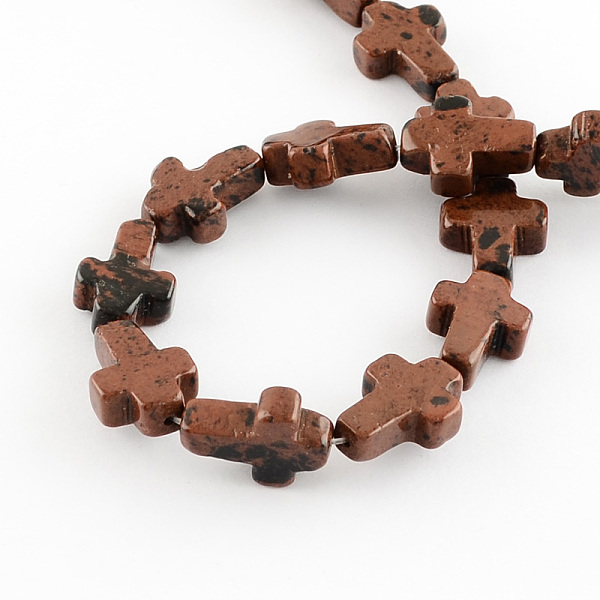 

PandaHall Natural Mahogany Obsidian Stone Bead Strands, Cross, 16~17x12~13x4~6mm, Hole: 1mm, about 25pcs/strand, 16.1 inch Mahogany Obsidian..., Red