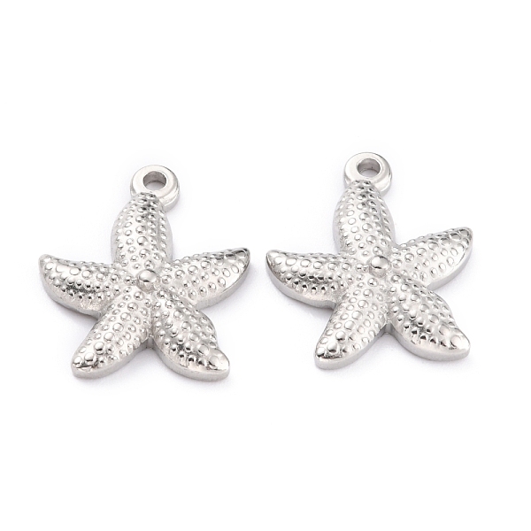 

PandaHall 304 Stainless Steel Pendants, Starfish, Stainless Steel Color, 22.5x19.5x4mm, Hole: 1.8mm 304 Stainless Steel Starfish