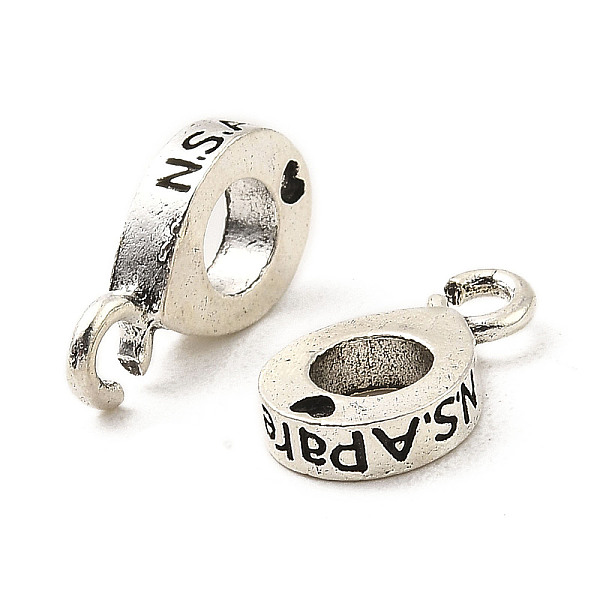 

PandaHall Tibetan Style Alloy Tube Bails, Loop Bails with Word, Antique Silver, 16x3x9mm, Hole: 2.5mm, Inner Diameter: 5mm, about...