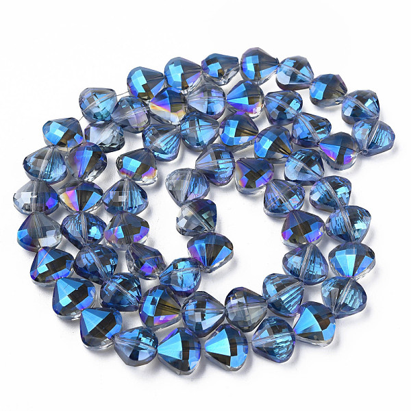 

PandaHall Electroplate Transparent Glass Beads Strands, Faceted, Teardrop, Royal Blue, 10.5x12x6.5mm, Hole: 1mm, about 60pcs/strand, 25.59...