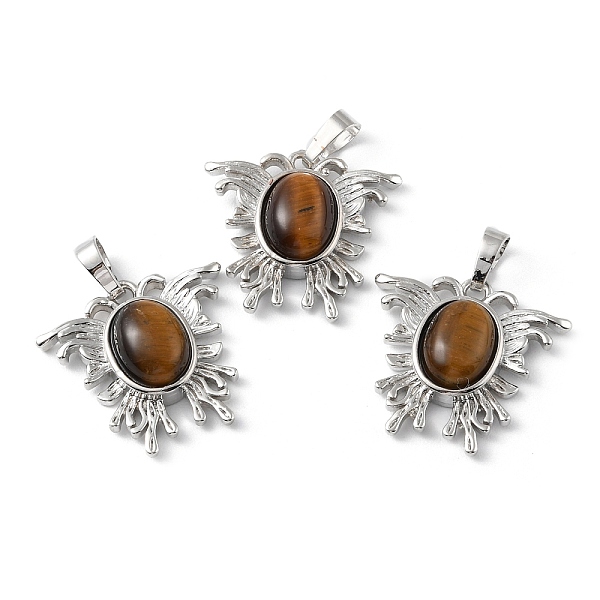 

PandaHall Natural Tiger Eye Pendants, with Rack Plating Brass Findings, Cadmium Free & Lead Free, Butterfly, 25~26x26.5~27x8~9mm, Hole...
