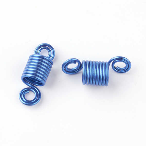 

PandaHall Aluminum Hair Coil Cuffs, Dreadlock Accessories, Spiral Hair Decoration, Eight Loops, Royal Blue, 22~23x8mm, Hole: 3mm Aluminum...