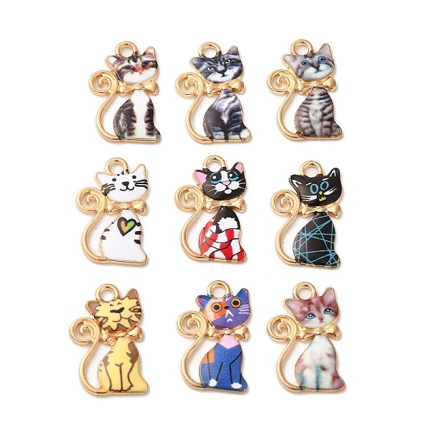 

PandaHall Alloy Enamel Pendants, Cadmium Free & Lead Free, Light Gold, Cat Charm, Mixed Color, 21x14x1.5mm, Hole: 2mm Alloy+Enamel Cat Shape..., Multicolor