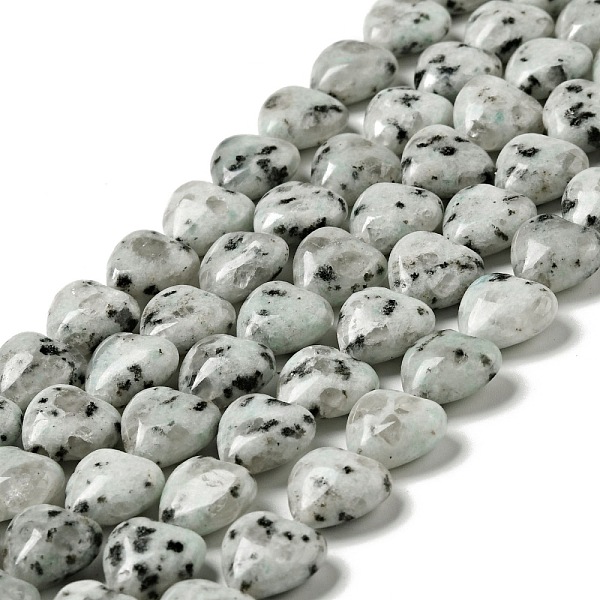 

PandaHall Natural Sesame Jasper/Kiwi Jasper Beads Strands, Heart, 12x12~12.5x5~5.5mm, Hole: 1.2mm, about 33~34pcs/strand, 15.35''(39cm)...