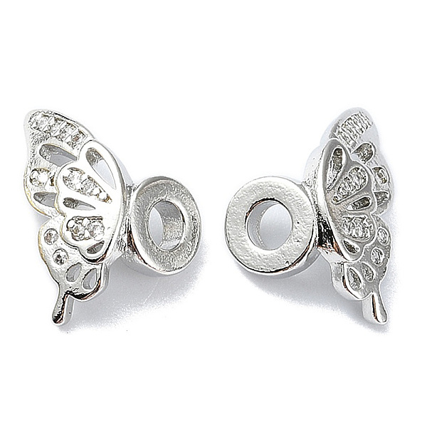 

PandaHall Rack Plating Brass Micro Pave Clear Cubic Zirconia Beads, Long-Lasting Plated, Butterfly, Platinum, 15x7x10mm, Hole: 2.6mm...