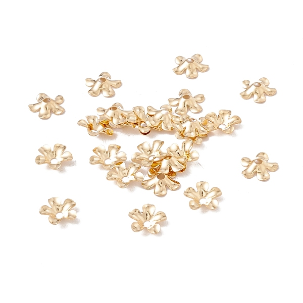 

PandaHall 304 Stainless Steel Bead Caps, 5-Petal, Flower, Real 18K Gold Plated, 6.5x1.5mm, Hole: 1.2mm 304 Stainless Steel