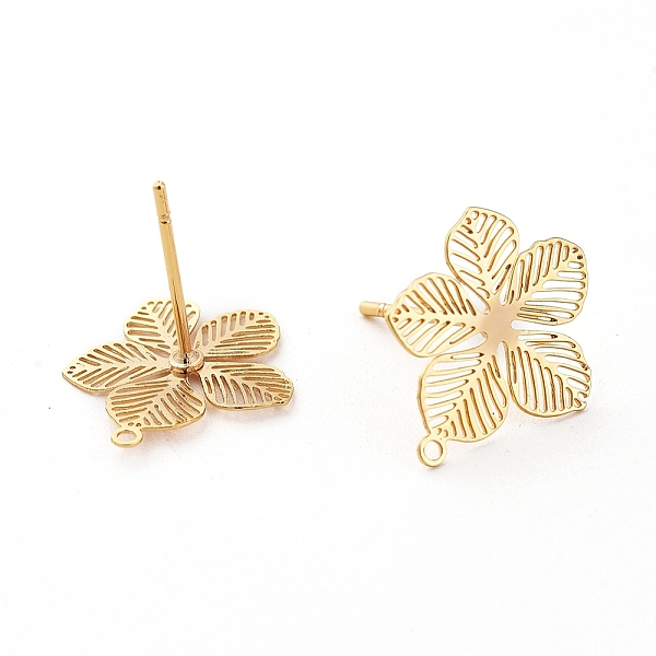 

PandaHall Brass Stud Earring Findings, for DIY Earring Making, with Loop, Flower, Nickel Free, Real 18K Gold Plated, 14.5x13mm, Hole: 1mm...