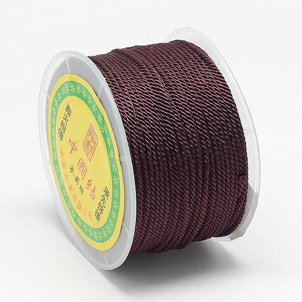 

PandaHall Nylon Threads, Milan Cords/Twisted Cords, Coconut Brown, 1.5~2mm, about 54.68 yards(50m)/roll Nylon Brown