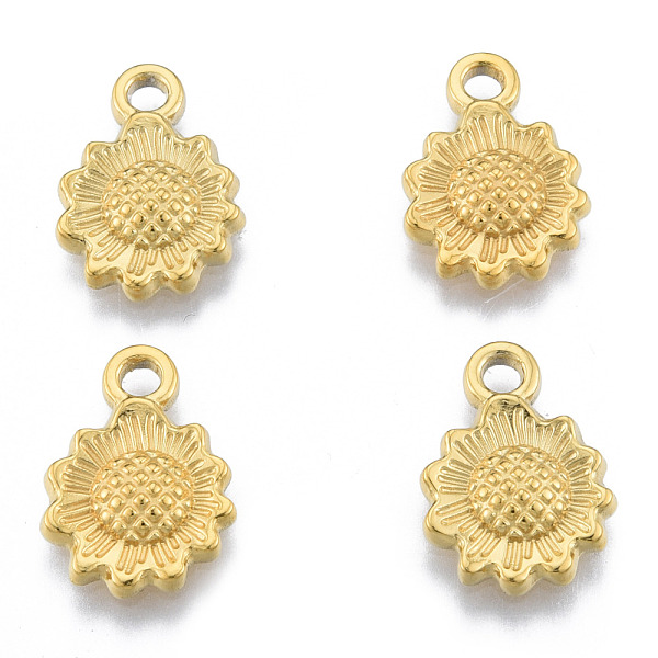 

PandaHall Ion Plating(IP) 304 Stainless Steel Pendants, Flower, Real 18K Gold Plated, 17.5x12.5x2.5mm, Hole: 2mm 304 Stainless Steel Flower