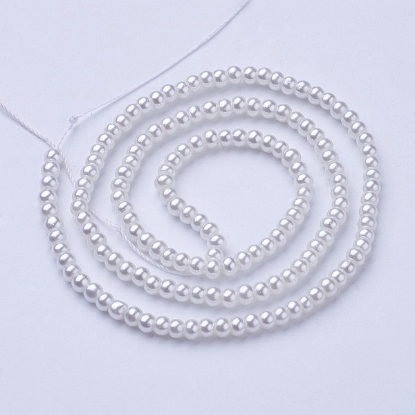 

PandaHall Glass Pearl Beads Strands, Pearlized, Round, White, Size: about 3~4mm in diameter, hole: 1mm, about 220~230pcs/str Glass Round...