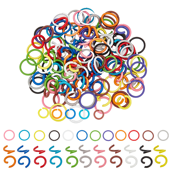 240Pcs 24 Colors Iron Jump Rings