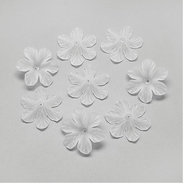 6-Petal Transparent Acrylic Bead Caps