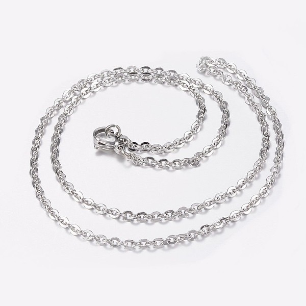 

PandaHall 304 Stainless Steel Cable Chain Necklaces, with Lobster Claw Clasps, Stainless Steel Color, 17.7 inch(45cm), 2.5mm 304 Stainless...