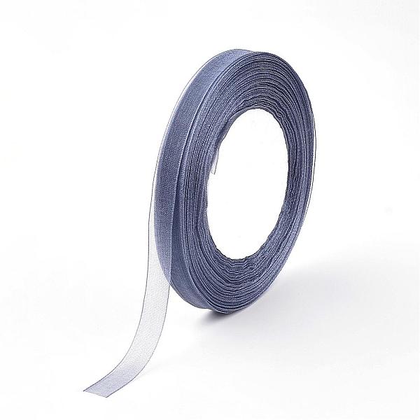 

PandaHall Sheer Organza Ribbon, Wide Ribbon for Wedding Decorative, DarkSlate Blue, 1 inch(25mm), 250Yards(228.6m) Polyester None Blue