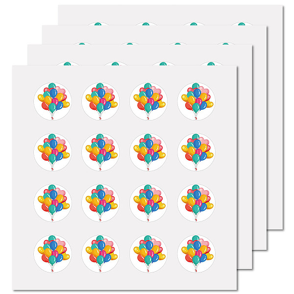 

PandaHall CREATCABIN 128Pcs Balloon Planner Stickers Colorful Vinyl Decal Self-Adhesive Waterproof Sticker Round Bulk Cartoon Stickers for...