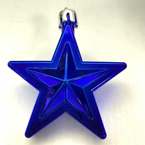 

PandaHall Plastic Pendant Decorations, Christmas Hanging Decorations with Rope, Star, Cyan, 75x65x27mm, Hole: 3x3mm Plastic Star Cyan