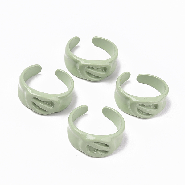 

PandaHall Spray Painted Alloy Cuff Rings, Open Rings, Cadmium Free & Lead Free, Dark Sea Green, US Size 7 1/4(17.5mm) Alloy