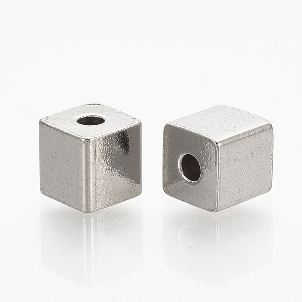 

PandaHall 304 Stainless Steel Beads, Cube, Stainless Steel Color, 5x5x5mm, Hole: 2mm 304 Stainless Steel Cube