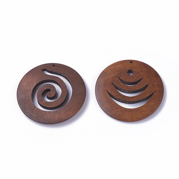 

PandaHall Wood Big Pendants, Flat Round, Dyed, Saddle Brown, 48.5~50x4.5~5mm, Hole: 1.2~1.5mm Wood Flat Round Brown